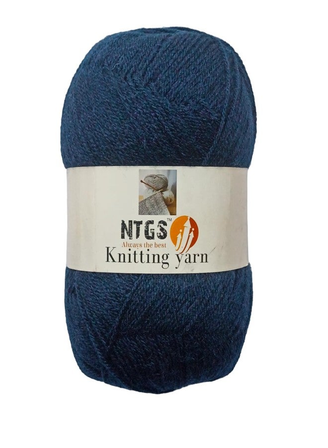 NTGS BigBoss Wool Soft Fingering Hand Knitting Dyed Navy Blue Wool Crochet Hook Yarn (400 g) Shade no.9 - Image 4